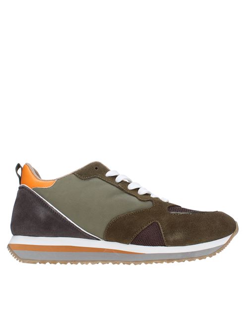 Sneakers in camoscio e tessuto GUARDIANI | AGM009208OLIVA-MARRONE-ARANCIO