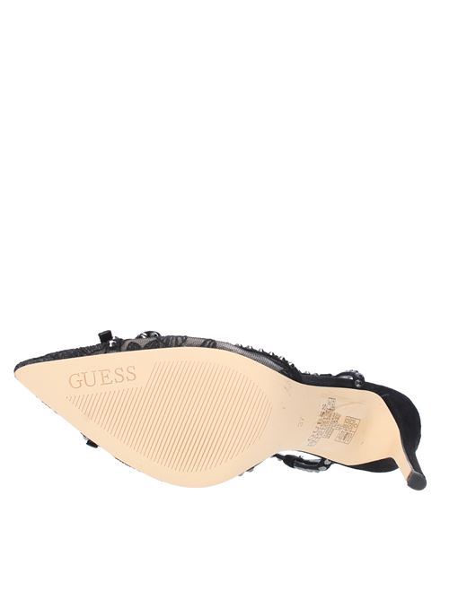 Décolleté slingback in camoscio e tessuto GUESS | FL5NNTELE08NERO