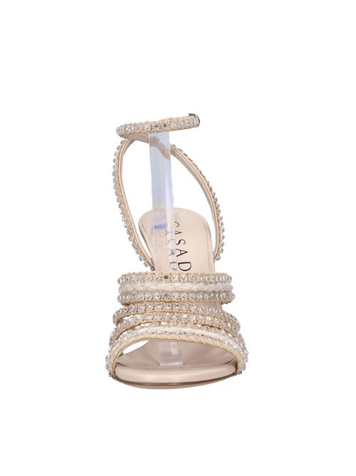 Woven leather and rhinestone Blade sandals CASADEI | 1L249X100MROSA