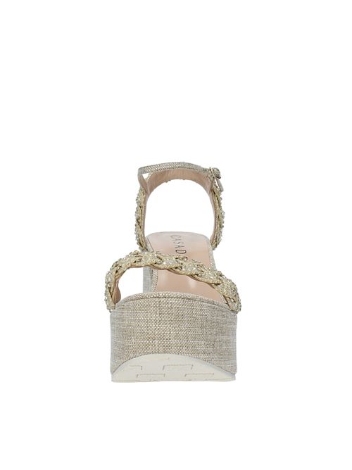 Sandali con zeppa in tessuto CASADEI | 1L969U0801C1746A984BEIGE