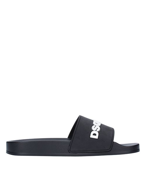 Mules DSQUARED2 SLIDES in gomma. DSQUARED2 | FFM002317205013NERO