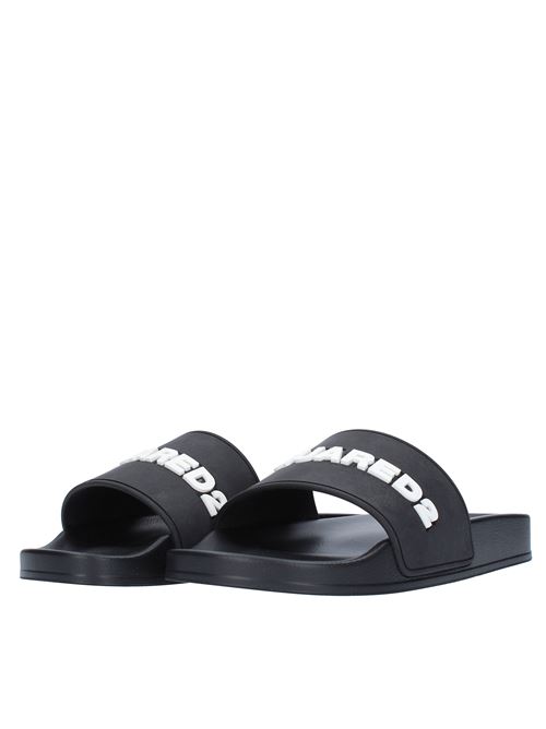 Mules DSQUARED2 SLIDES in gomma. DSQUARED2 | FFM002317205013NERO