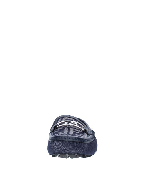 FENDI's DRIVER moccasins in blue demin with jacquard FF motif on the bowl FENDI | 7D1588AM5DJEANS