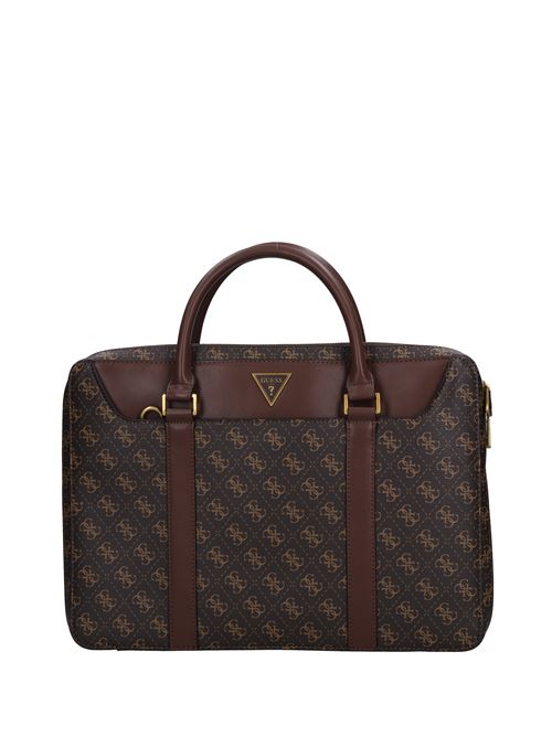 Borsa portadocumenti in ecopelle GUESS | HMEVZLP3138MARRONE