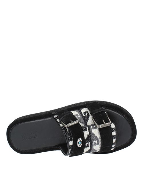 Mules in camoscio e tessuto HAANI | 7906NERO