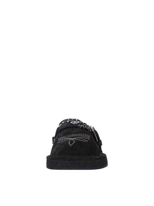 Mules in camoscio e tessuto HAANI | 7909NERO