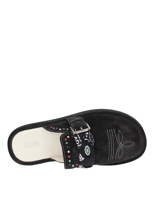 Mules in camoscio e tessuto HAANI | 7909NERO
