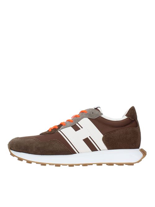 Sneakers in camoscio e tessuto HOGAN | HXM6010EG014B7515OMARRONE-GRIGIO-BIANCO