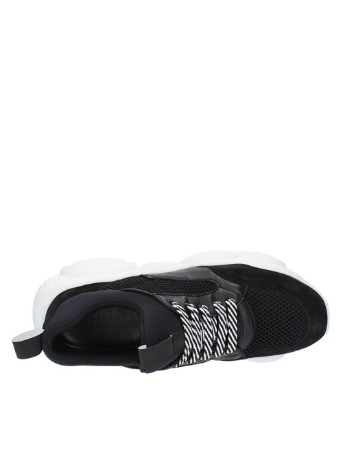 Leather and fabric trainers MOSCHINO | MA15103G1EMQG00ANERO