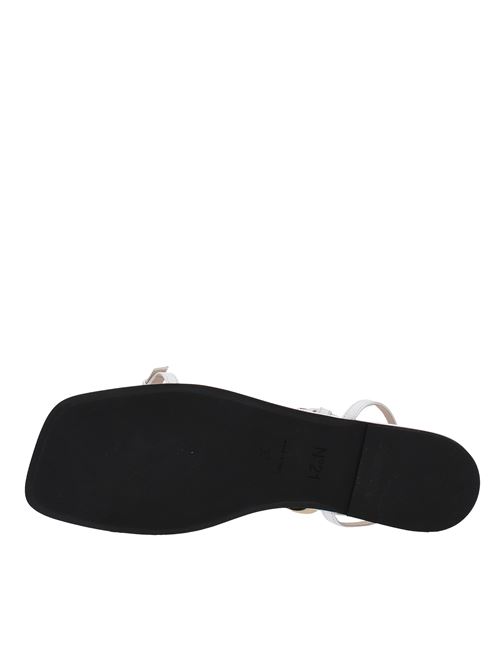 Flat leather sandals N°21 | CPXNV13070-X002BIANCO