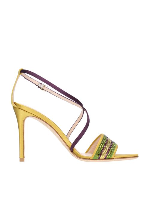 Sandali modello S0219 in raso e strass RODO | S0219SENAPE