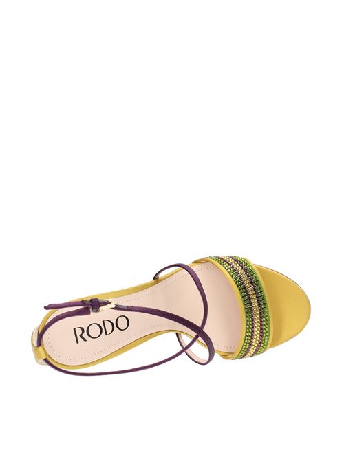 Sandali modello S0219 in raso e strass RODO | S0219SENAPE