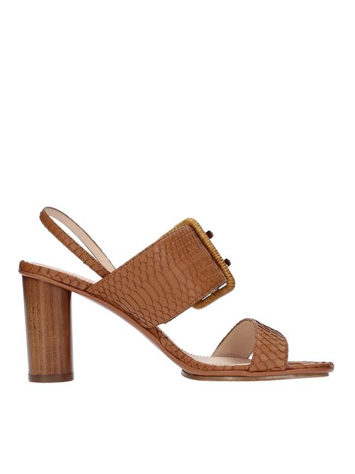 Sandali modello S0292 in pelle stampa pitone RODO | S0292MARRONE