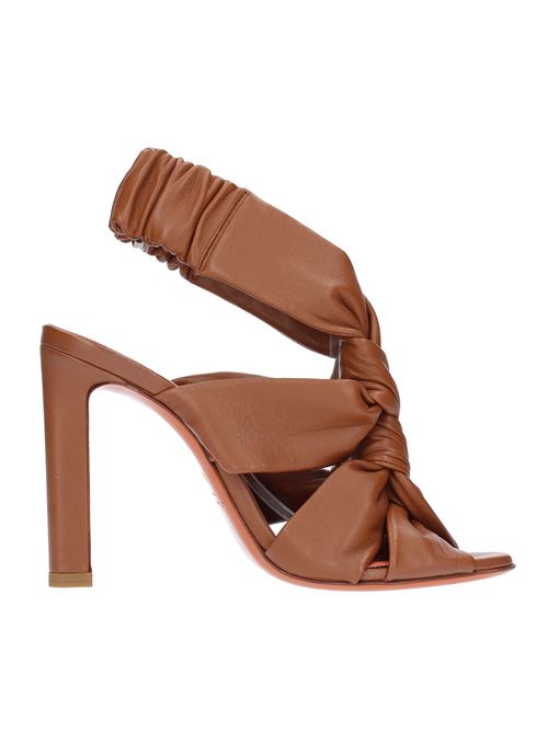 Sandali in pelle SANTONI | WHKS58743HI2SFDSC85MARRONE