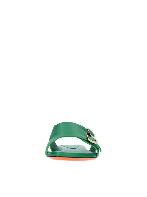 Leather mules SANTONI | WHPF70071HA1TPPTV42VERDE