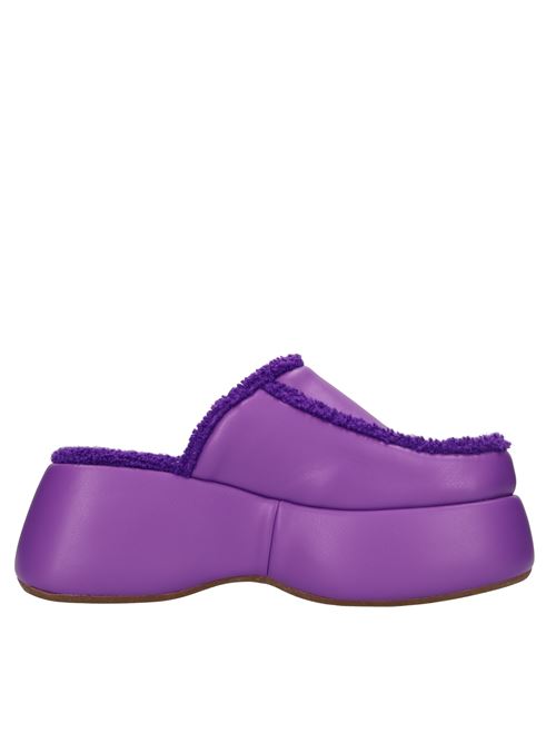 Wedge mules in vegan fabric THEMOIRE' | TMFW23CECOR33VIOLA