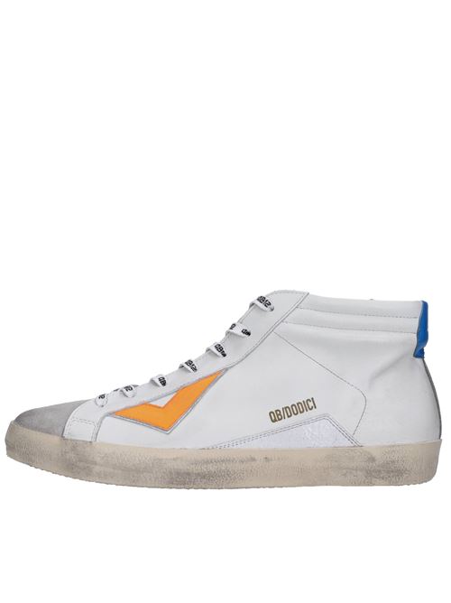 Sneakers in pelle e camoscio 4B12 | MID-UG22BIANCO-ARANCIO-BLU