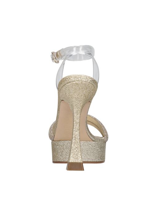 Fabric and leather sandals CASADEI | 1L066V1001T0393B104GOLDUST
