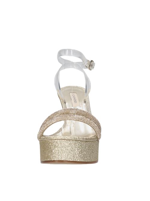 Fabric and leather sandals CASADEI | 1L066V1001T0393B104GOLDUST