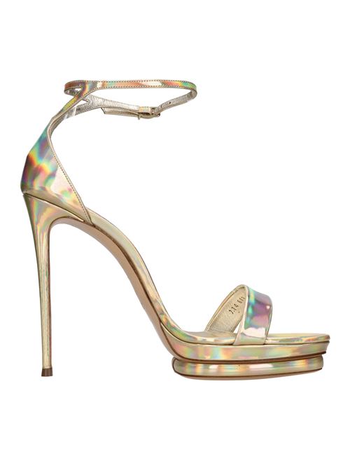 Leather and fabric sandals CASADEI | 1L562P1201OSIRI1100PLATINO