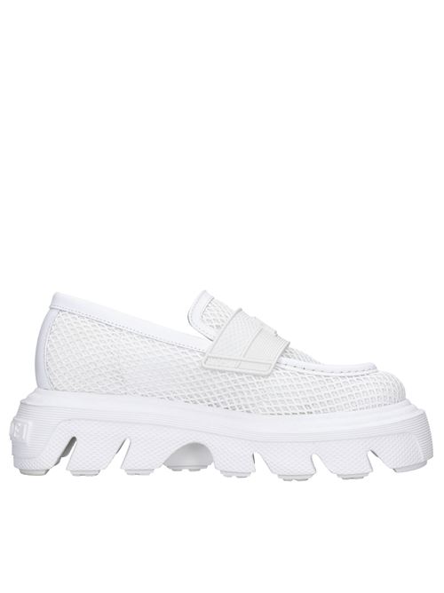 Leather and fabric moccasins CASADEI | 2D257X0401BIANCO