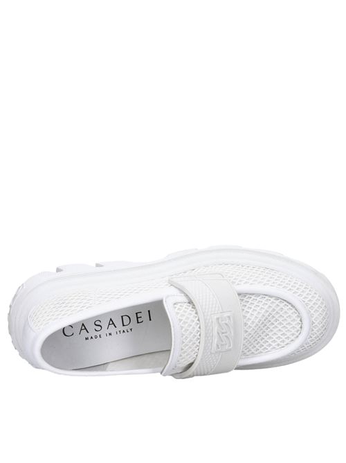 Leather and fabric moccasins CASADEI | 2D257X0401BIANCO