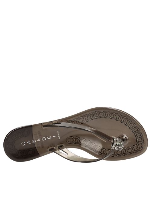 Sandali flat Jelly in PVC e Swarovski CASADEI | 2Y000D0101BEACH9000NERO