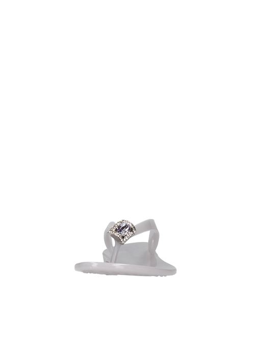 Sandali flat Jelly in PVC e Swarovski CASADEI | 2Y000D0101BEACH9605GRIGIO