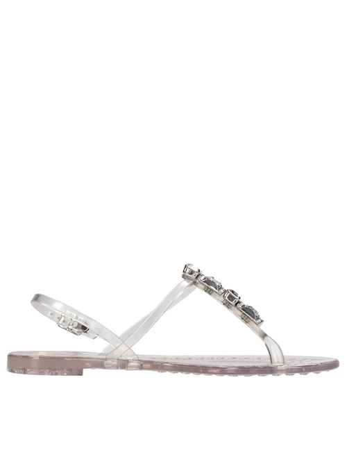 Sandali flat Jelly in PVC  e Swarovski CASADEI | 2Y010D0101BEACHGHIACCIO