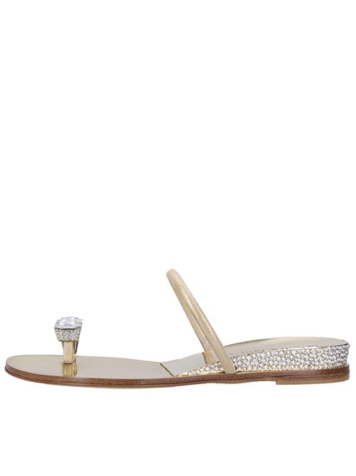Mules in pelle e Swarovski CASADEI | CASA15524ORO
