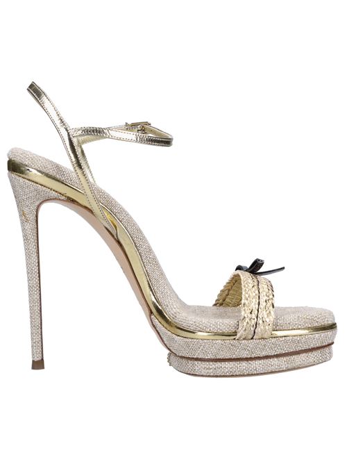 Leather and fabric sandals CASADEI | CASA31524ORO