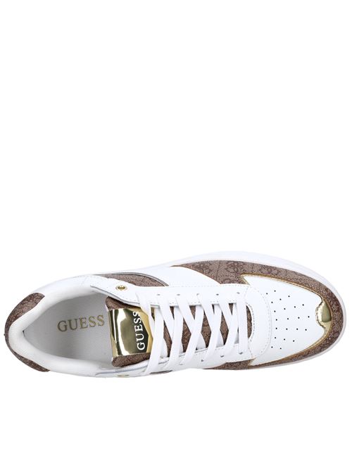 Sneakers in pelle ed ecopelle GUESS | FLJLLIFAL12BIANCO-MARRONE-ORO