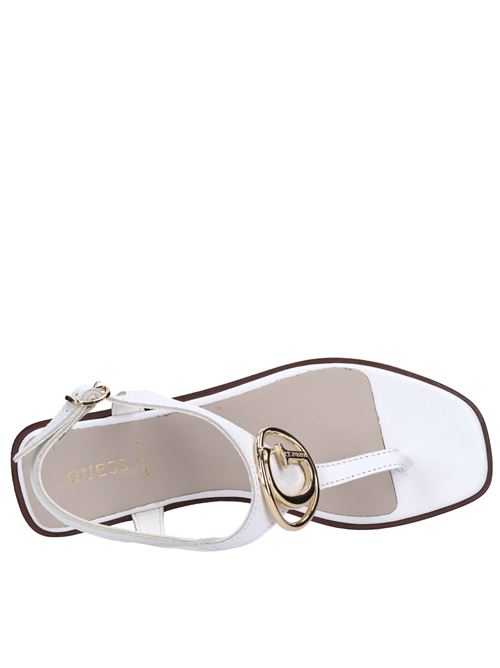 Sandali flat in pelle GUESS | FLJMIRLEA03BIANCO