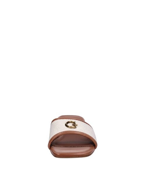 Mules in eco-leather and fabric GUESS | FLJULLFAB19MARRONE