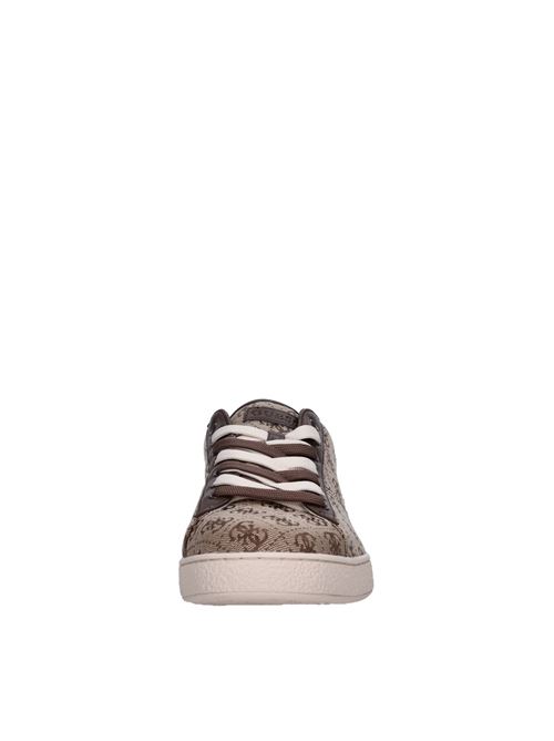 Faux leather and fabric sneakers GUESS | FMJNOLFAB12MARRONE