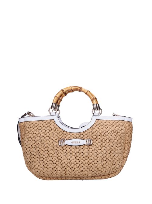 Faux leather and raffia bag GUESS | HWWG923206BIANCO