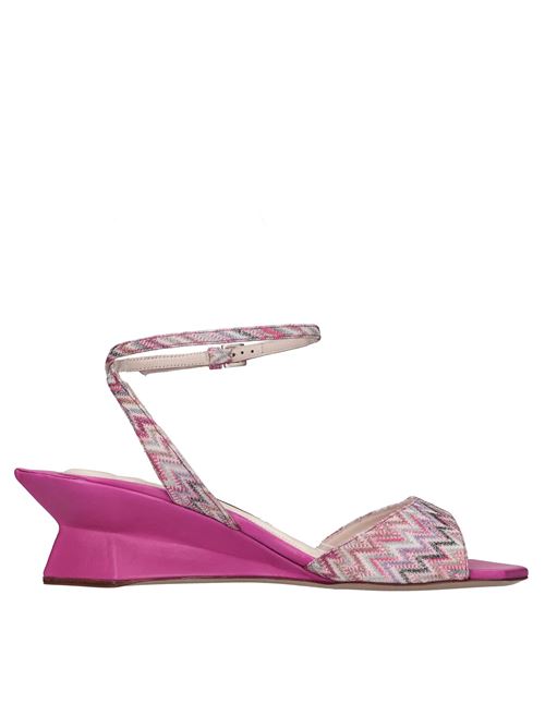 Zigzag leather and fabric wedges MISSONI | M20_006VIOLA-MULTICOLOR