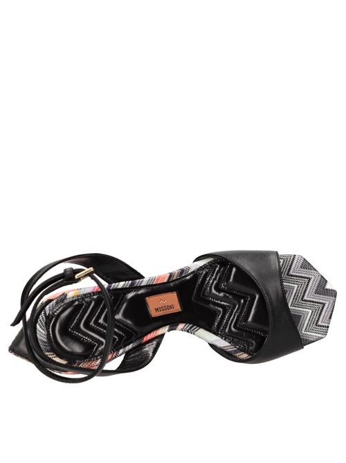Zeppe in pelle e tessuto zig zag MISSONI | M24_001NERO-MULTICOLOR