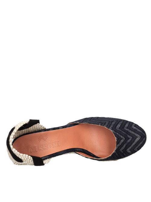 Zigzag fabric and leather wedges MISSONI | M25_003BLU