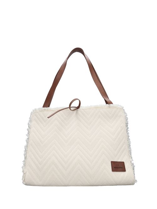 Zigzag fabric and leather bag MISSONI | MI10006DBIANCO