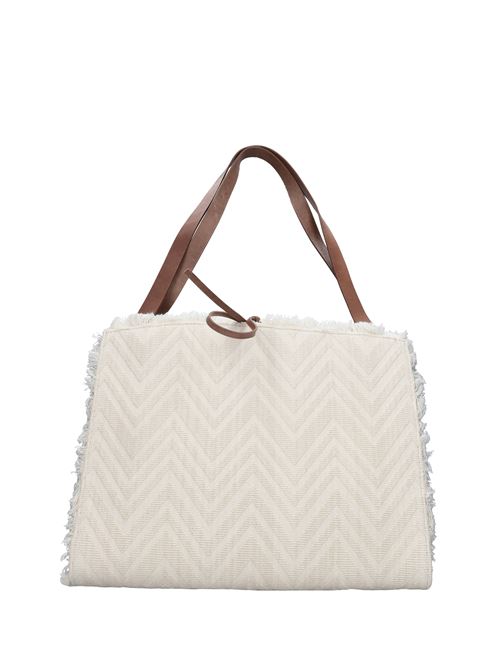 Zigzag fabric and leather bag MISSONI | MI10006DBIANCO