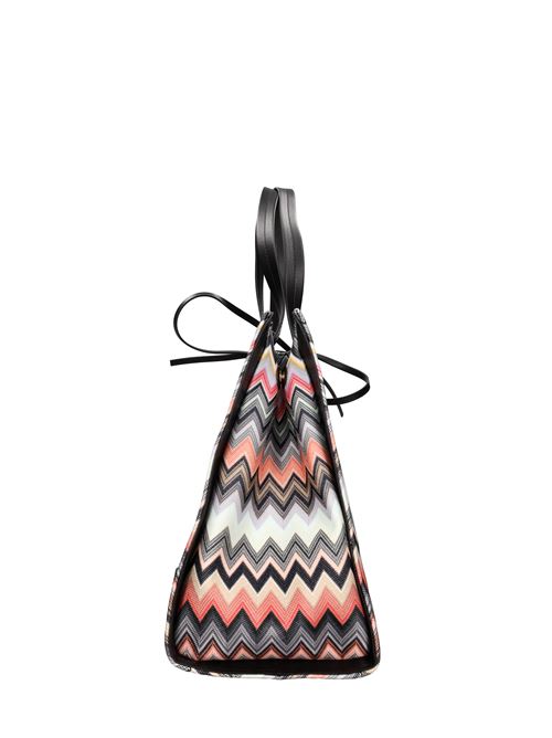 Zigzag fabric and leather bag MISSONI | MI10015ANERO