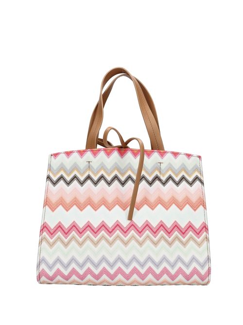 Zigzag fabric and leather bag MISSONI | MI10016ABEIGE-MULTICOLOR