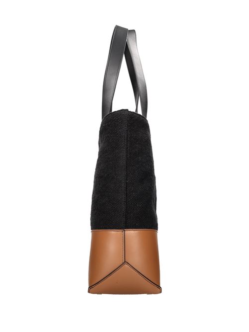 Borsa in pelle e tessuto N°21 | EBP0853VTC0NERO