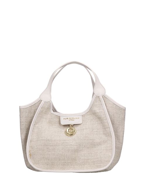Borsa in pelle e tessuto NANNINI | 241002GESSO
