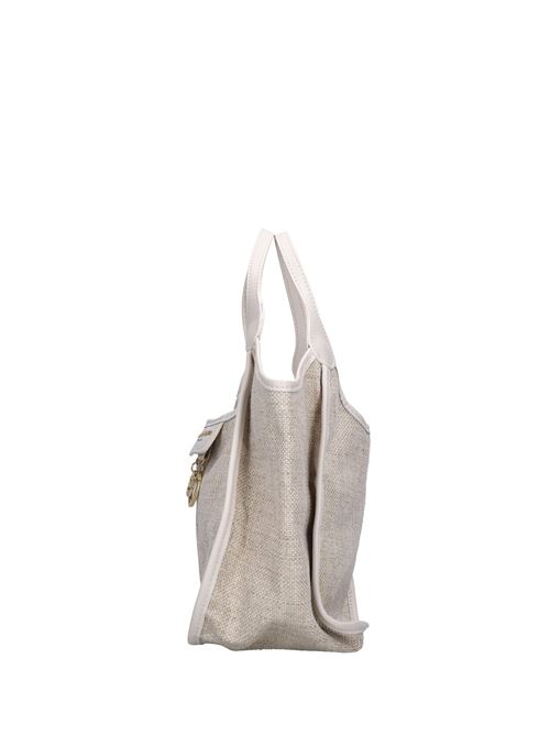 Borsa in pelle e tessuto NANNINI | 241002GESSO