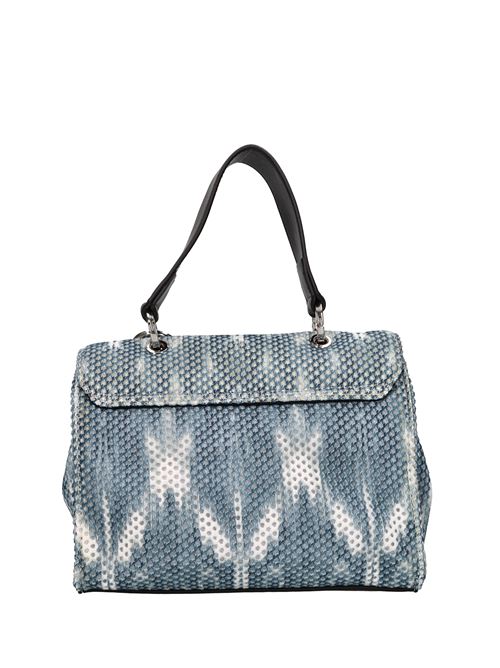 Borsa in tessuto e pelle REBELLE | REB0224AZZURRO