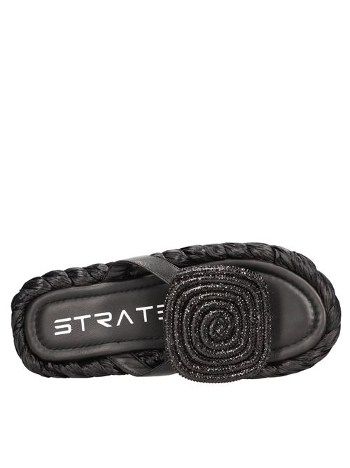 Mules in pelle e strass STRATEGIA | S-54NERO