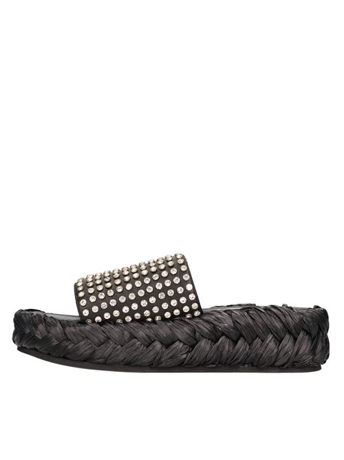 Mules in pelle e strass STRATEGIA | S57NERO
