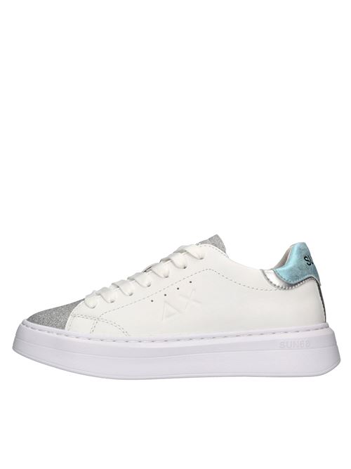 Sneakers in pelle e tessuto SUN68 | Z34226BIANCO-ARGENTO-AZZURRO